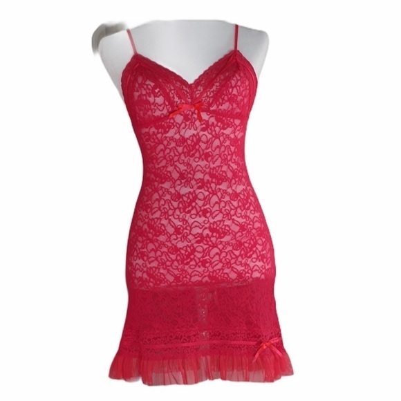 Victoria's Secret Neon Pink Lace Slip Size M. - Picture 2 of 12